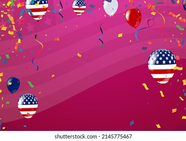 United States of America banner Happy background template.greeting card Vector illustration.