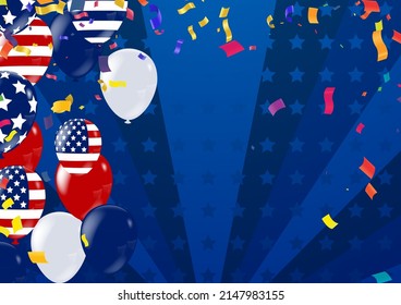 United States of America banner Happy background template.greeting card Vector illustration.