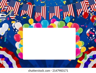 United States of America banner Happy background template.greeting card Vector illustration.