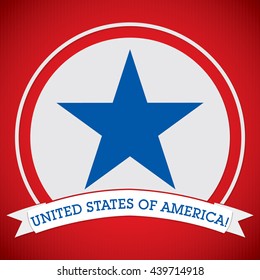 United States of America circle label card in vector format.