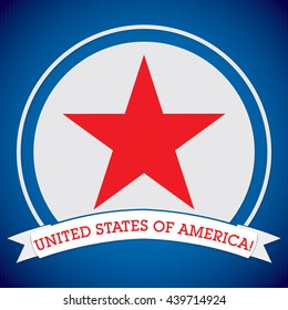 United States of America circle label card in vector format.