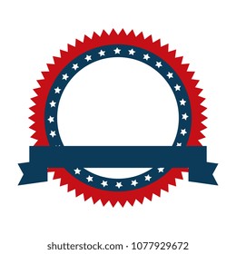 united states of america circular emblem with ribbon