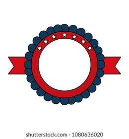 united states of america circular emblem with ribbon