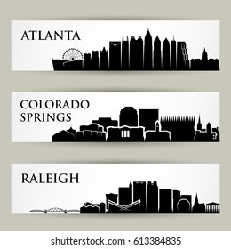 United States of America cities skylines - vector illustration