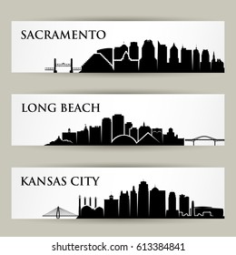 United States of America cities skylines - vector illustration