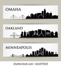 United States of America cities skylines - vector illustration