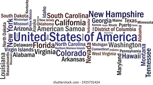 United States of America Cities vector typography