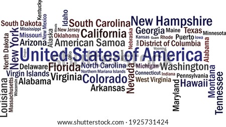 United States of America Cities vector typography