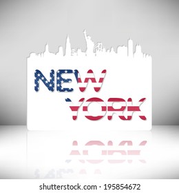 United States of America Cities/States, New York vector illustration.