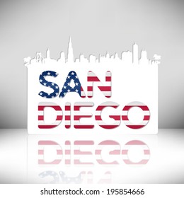 United States of America Cities/States, San Diego vector illustration.