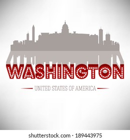 United States of America Cities/States, vector illustration.
