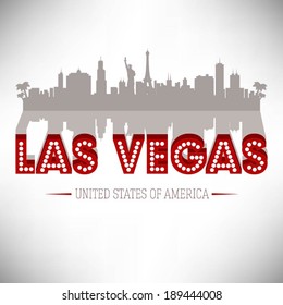 United States of America Cities/States, vector illustration.