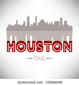 United States of America cities/states vector illustration. Houston, Texas skyline design.