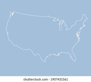 United states of America country - high detailed border illustration map. Blank similar USA map isolated on white background. Vector template state for website, design, cover, pattern, infographics.