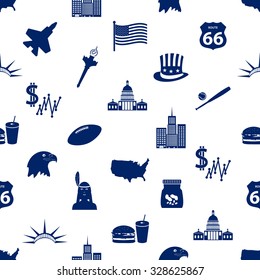united states of america country theme icons seamless pattern eps10