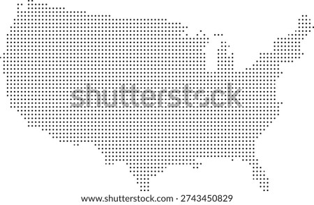 United States of America Dotted Map Vector with Pixel Dot Modern Design Isolated on Transparent Background