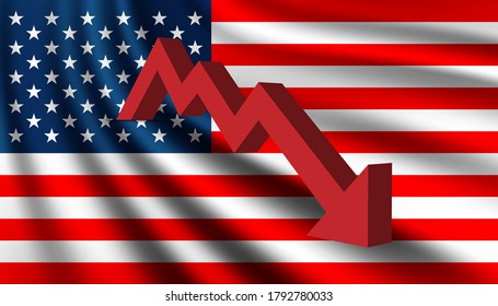United States Of America Economic crisis and recession background template.