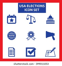 United States Of America Elections Icon Set