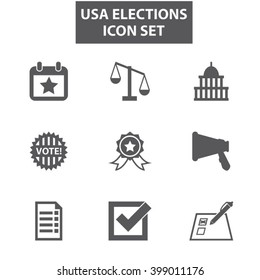 United States Of America Elections Icon Set