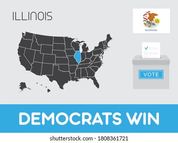 United States of America Elections Illustration for the State of Illinois