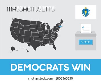 United States of America Elections Illustration of the State of Massachusettes