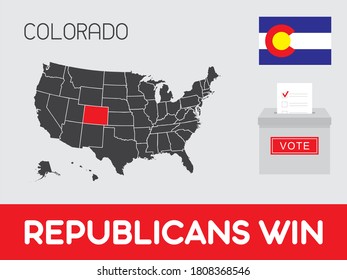 United States of America Elections Illustration of the State of Colorado