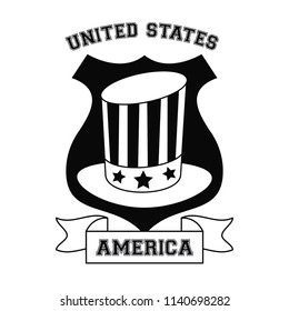 United States of America emblem in black and white