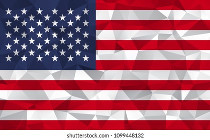 United States of America flag. Abstract Polygon Geometric Shape Background. Vector illustration eps10.