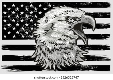 United States of America flag and American Eagle 