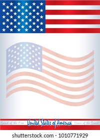 United States of America Flag Border with screened flag for text overlay