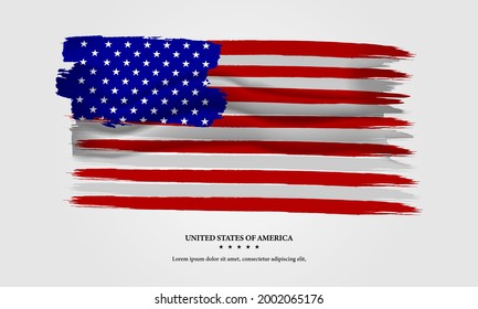 United States Of America Flag Brush Stroke Background
