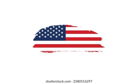 United States of America flag in brush stroke effect on white background, National flag of America with brush stroke effects Vector illustration EPS10