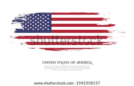 United States of America flag brush concept. Flag of USA grunge style banner background