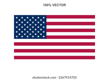 United States of America flag. The correct proportions and color. vector template