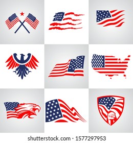 United states of america flag design vector template