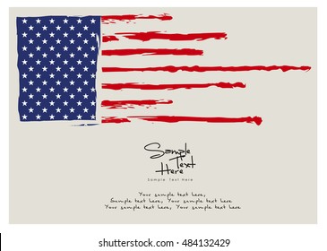 United states of America flag design / US card vector background 
