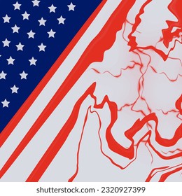 UNITED STATES OF AMERICA FLAG DISTRESSED FLUID EFFECT BRUSH BANNER DESIGN VECTOR