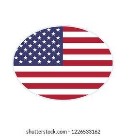United States of America flag. United States of America ellipse flag.