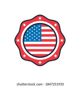 united states of america flag emblem in lace vector illustration design