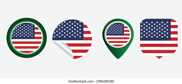 United States of America flag. flat icon symbol vector illustration