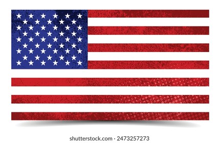 United States of America flag with grunge texture vector illustration