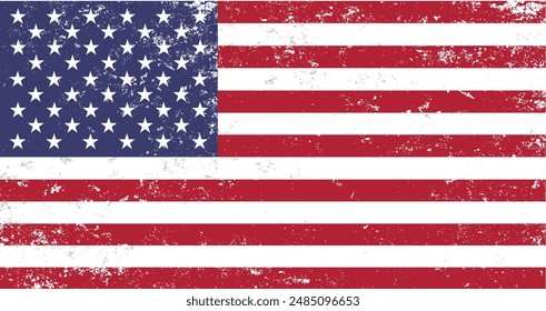 United States of America flag with grunge effect - vector illustration