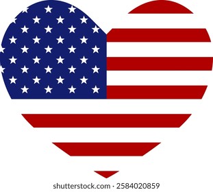 United States of America flag heart shaped icon illustrator country flags  symbol nation 