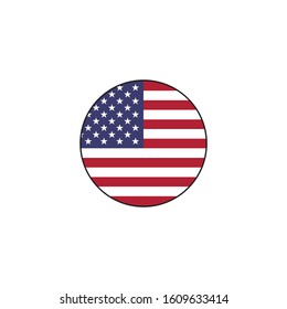 united states america flag icon circle design vector