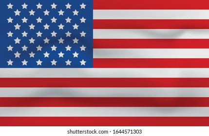 United States of America Flag Icon and Logo. World National Isolated Flag Banner and Template. Realistic, 3D Vector illustration Art with Wave Effect.
