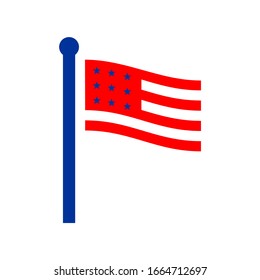 united states of america flag icon over white background, vector illustration eps 10