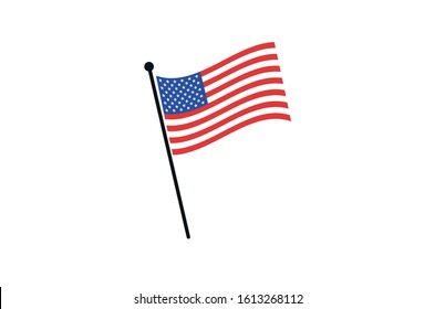 United States of america flag icon,american waving flag icon illustration