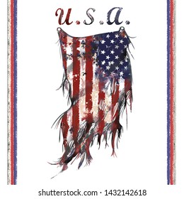 united states of america flag illustration poster wallpaper card tee shirt graphic design print