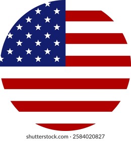 United States of America flag illustrator country flags round symbol nation 