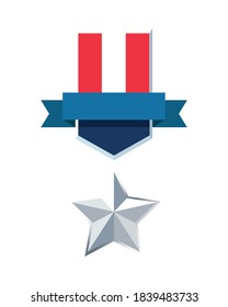 united states of america flag medal vector illustration design
